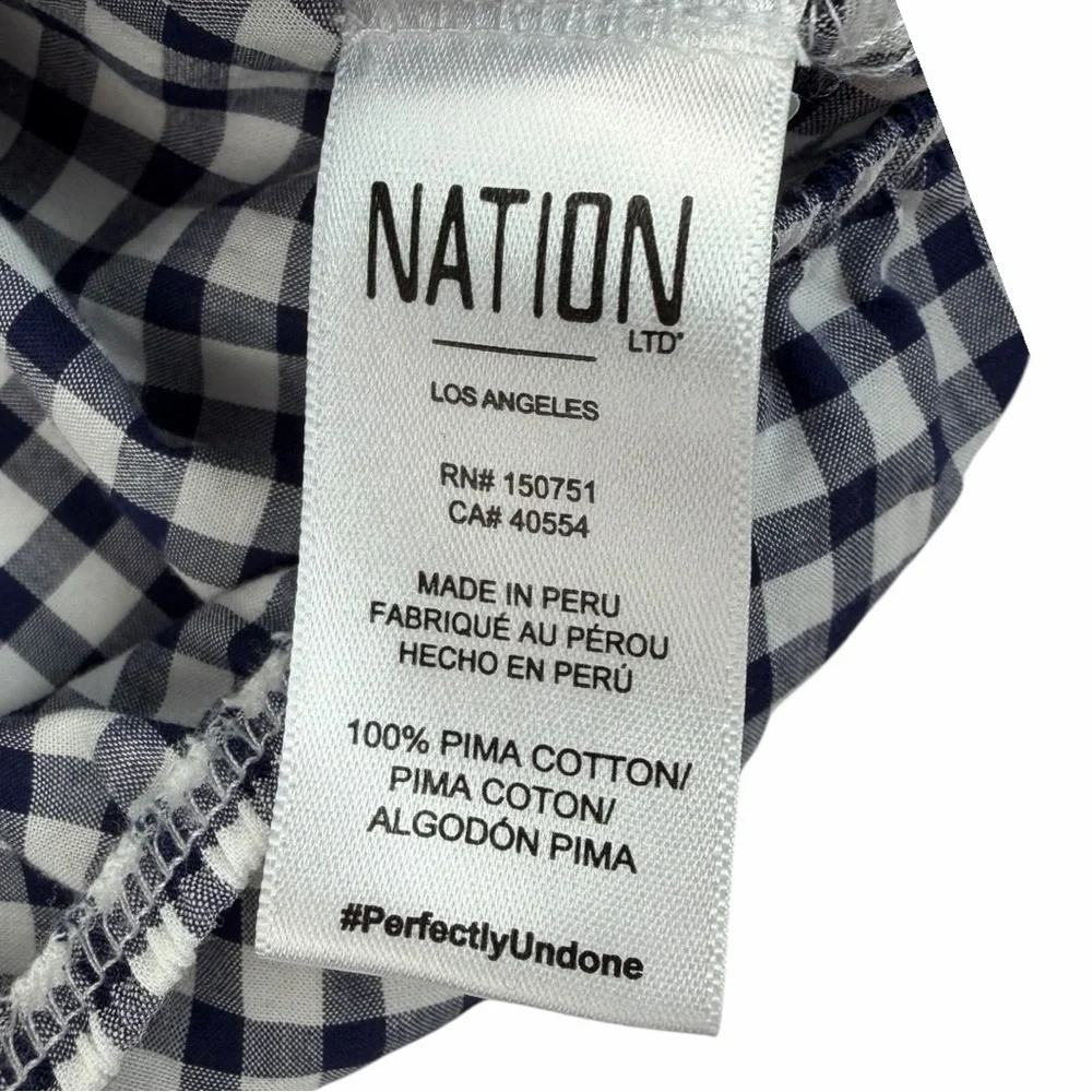 Nation LTD Women’s -Heidi Girly Elastic Crop In Blue & White Gingham Size Small - Picture 4 of 8